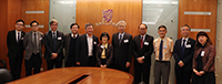 中大副校长张妙清教授（中）与中大成员欢迎中央研究院院士代表团到访